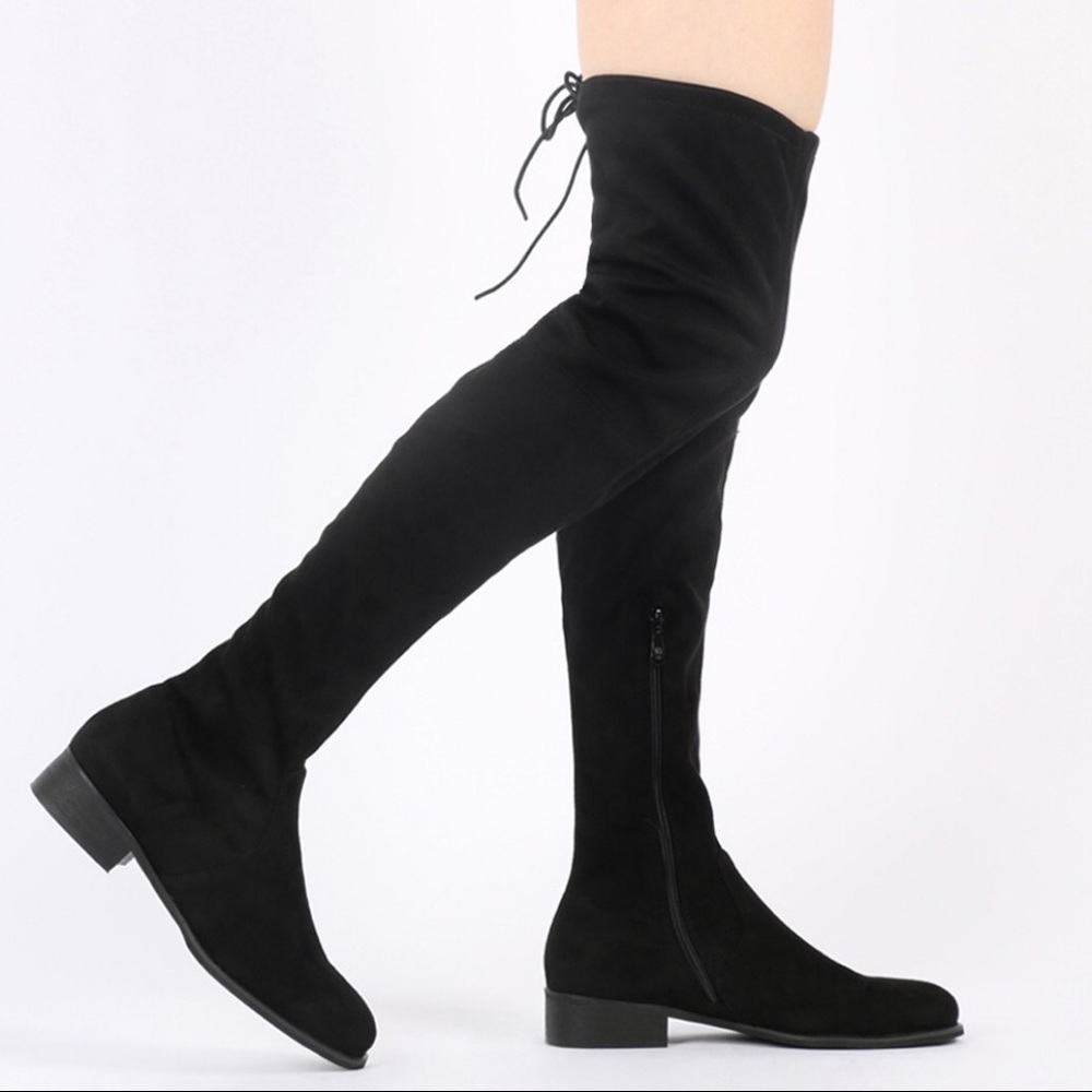 Public Desire Joy Over The Knee Boots Faux Suede